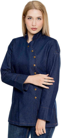 Galianni Mantel Koch Damen Blau mit Langärmelig MARGARITA