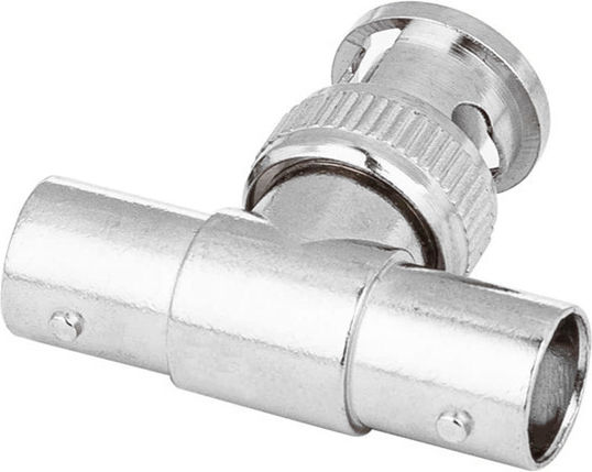 BNC M - 2xBNC F Stecker BNC männlich/weiblich 10Stück Silber (17174)