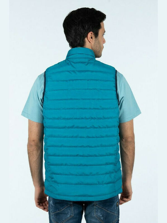 Double Men's Sleeveless Puffer Jacket Teal