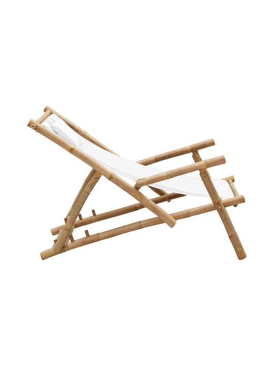 Σεζλόνγκ Μπαμπού με Μπράτσα Κρεμ 60x106x90cm