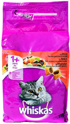 Whiskas 1+ Trockenfutter für erwachsene Katzen mit Kalb 2kg