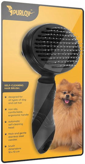 Purlov Brush for Misc Hair Lengths for Coat Cleaning Black