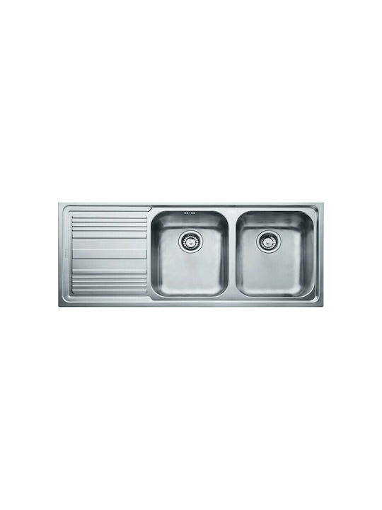 Franke Logica LLL 621 3011663543 Left Drop-In Sink Inox Matte W116xD50cm Silver