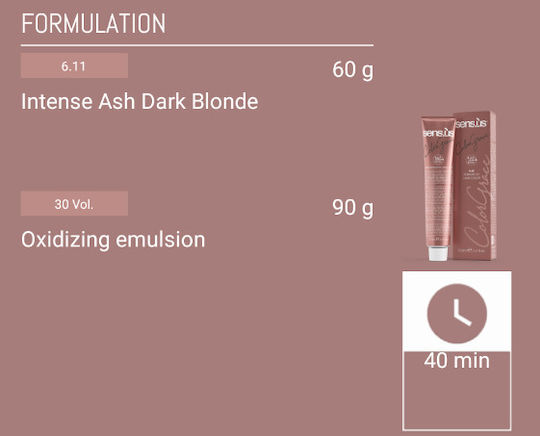 Sensus ColorGrace Hair Dye 6.11 Intense Ash Dark Blonde 100ml