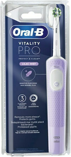 Oral-B Vitality Pro Protect X Clean Електрическа Четка за Зъби с Таймер за Четкане Lilac Mist