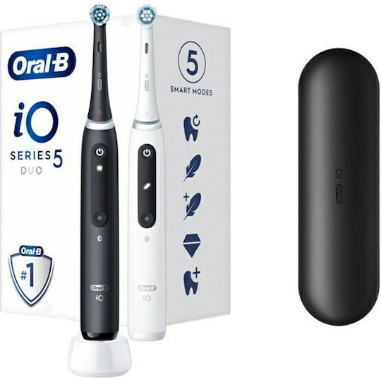 Oral-B IO Series 5 Electric Toothbrush with Pressure Sensor and Travel Case Black & White