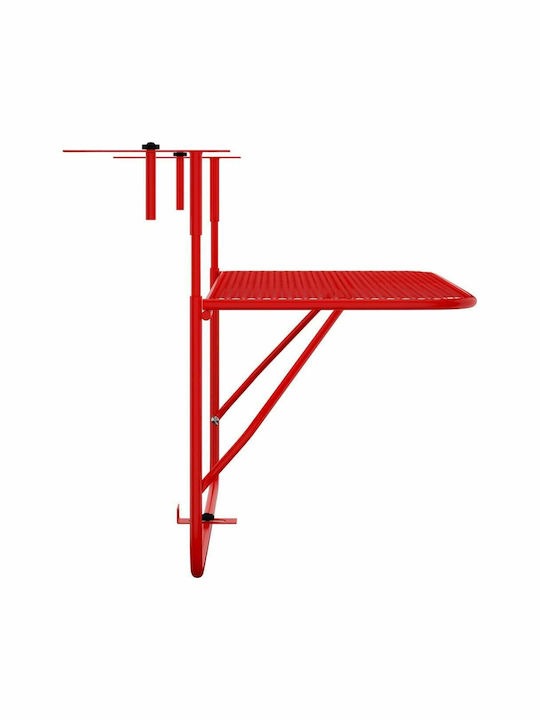 Metallischer Garten- und Terrassentisch Zusammenklappbar Rotes 60x40x65cm