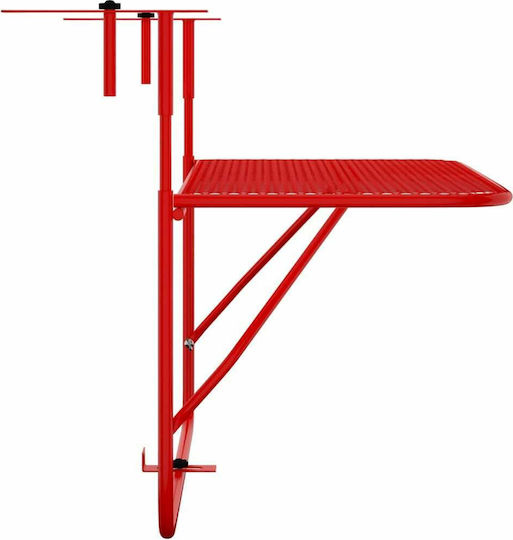 Metallischer Garten- und Terrassentisch Zusammenklappbar Rotes 60x40x65cm