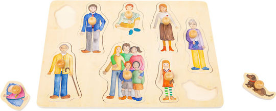 Wooden Kids Peg Puzzle Family & Friends 9pcs Small Foot