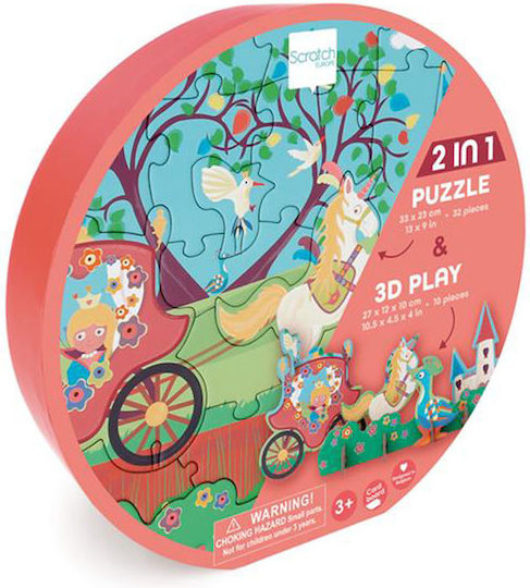 Puzzle pentru Copii Princess pentru 3+ ani+ Ani 32buc Scratch Europe