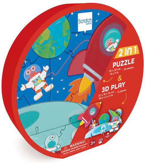 Kinderpuzzle Weltraum für 3+ Jahre alt+ Jahre 32pcs Scratch Europe