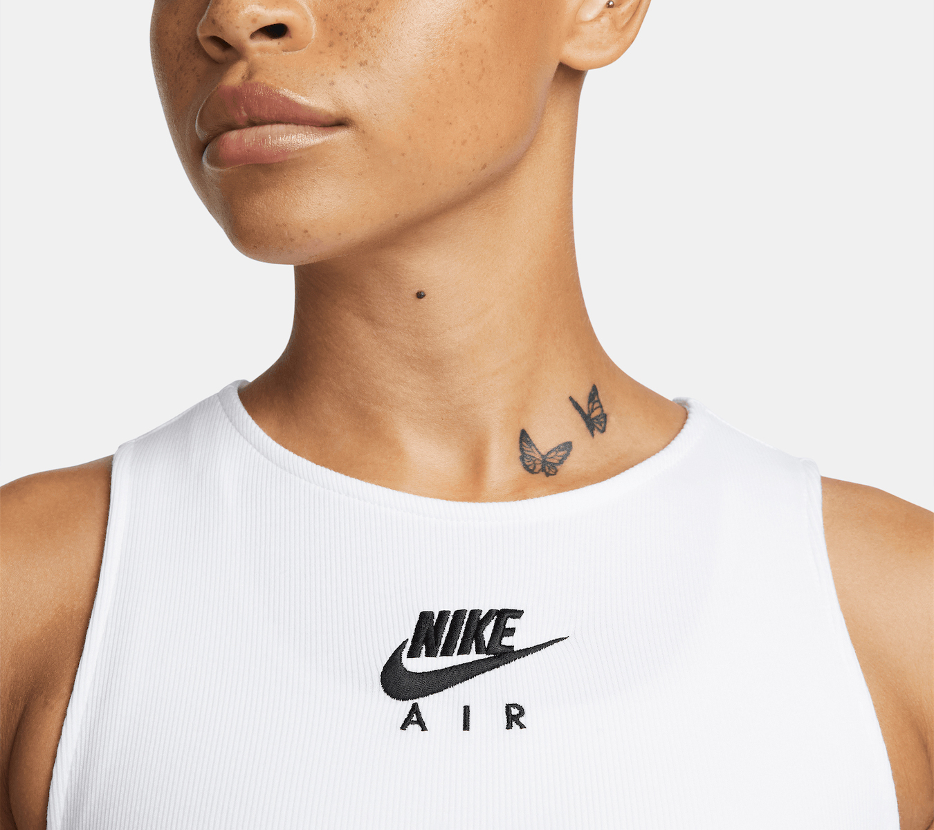 nike air white crop top