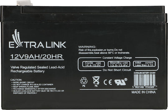 Extralink Μπαταρία UPS με Χωρητικότητα 9Ah και Τάση 12V EX.16569 1τμχ