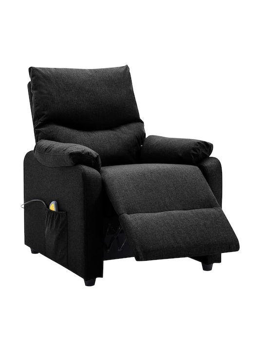 Πολυθρόνα Relax Massage με Υποπόδιο Μαύρη 71x92x96.5cm