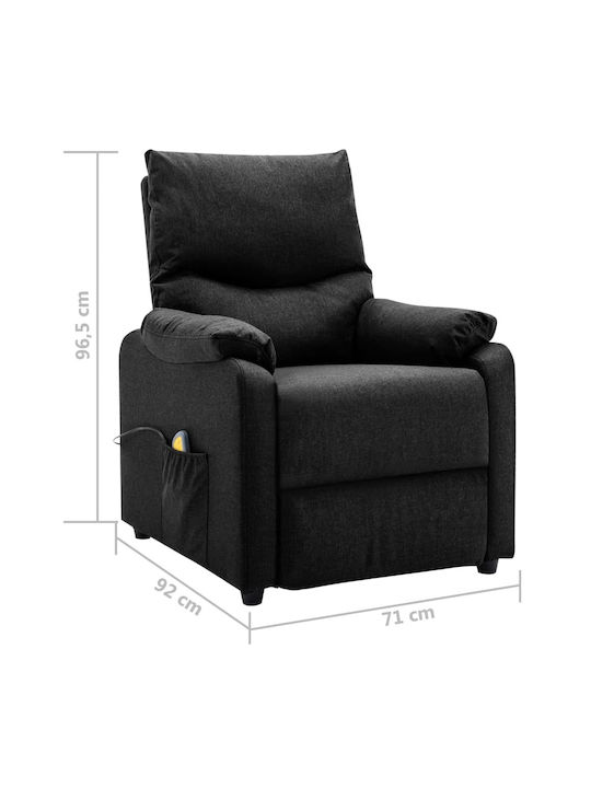 Πολυθρόνα Relax Massage με Υποπόδιο Μαύρη 71x92x96.5cm