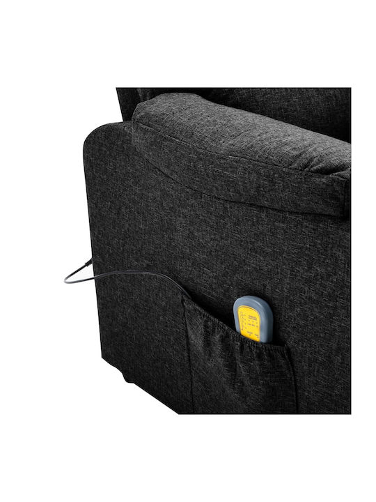 Πολυθρόνα Relax Massage με Υποπόδιο Μαύρη 71x92x96.5cm