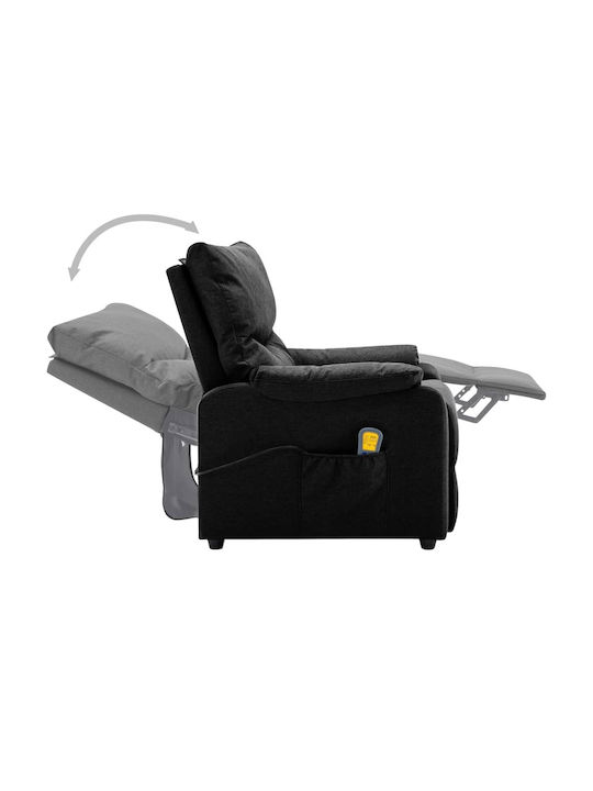 Πολυθρόνα Relax Massage με Υποπόδιο Μαύρη 71x92x96.5cm
