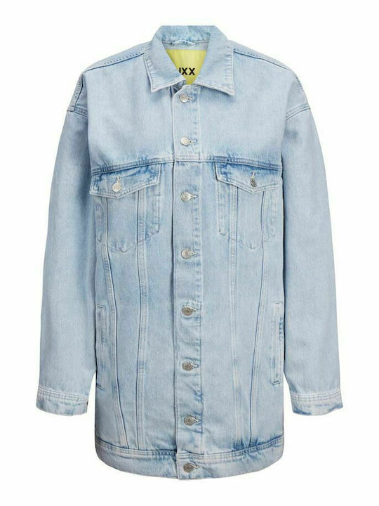 Women's Long Jean Jacket for Spring or Autumn Blue
