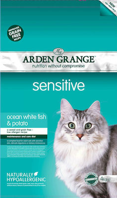 Arden Grange Sensitive Trockenfutter für erwachsene Katzen mit Fisch / Kartoffeln 0.4kg