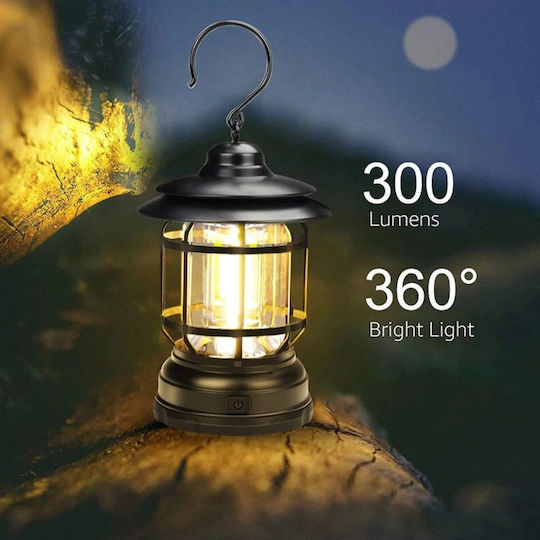 Andowl Lantern Led Battery for Camping with Flashlight 200 Lumen 5W 8.1x5x4.8cm