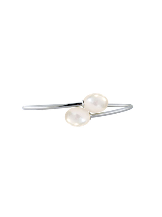 Bracelet with pearls 10 x 15mm in sterling silver - S123093