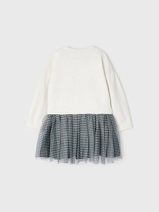 Mayoral Kids Dress Checked Long Sleeve Multicolour