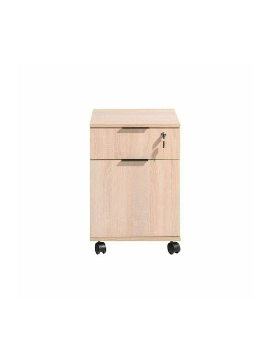 Schublade Büro Rio mit Rollen & Schloss Sonoma 41x41x61cm