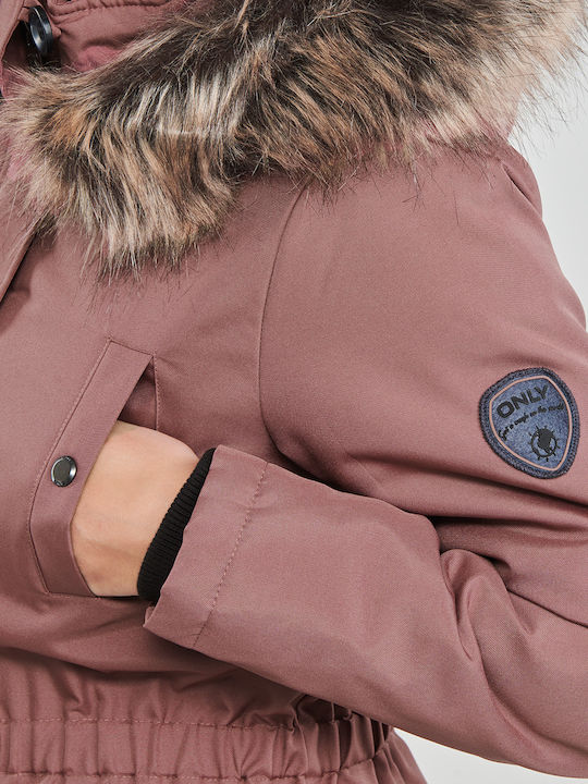 Lungă Jachetă de femei tip parka Rose Brown