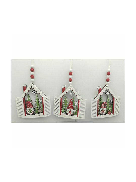 Iliadis Christmas Wooden House Ornament Multicolour 12x11cm (Μiscellaneous Colors)