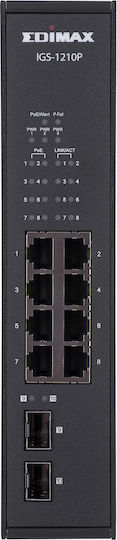 Edimax IGS-1210P Managed L2 PoE Switch με 8 Θύρες Gigabit (1Gbps) Ethernet και 2 SFP Θύρες