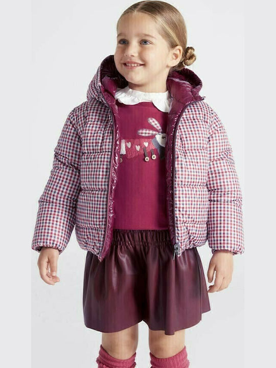 Ecofriends Kids Quilted Short Double Sided Jacket Burgundy