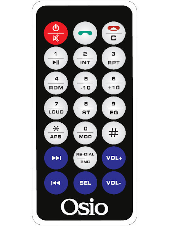 Osio Ηχοσύστημα Αυτοκινήτου 1DIN (Bluetooth/USB)