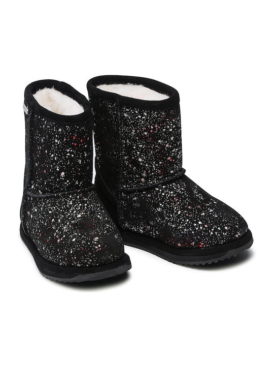 Galaxy Brumby Suede Kinder-Schneestiefel Schwarz