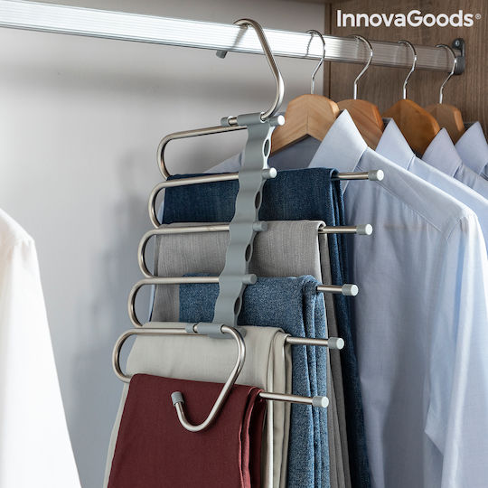 InnovaGoods Havser Wardrobe Hanger for Pants Metallic Silver V0103543 1pcs
