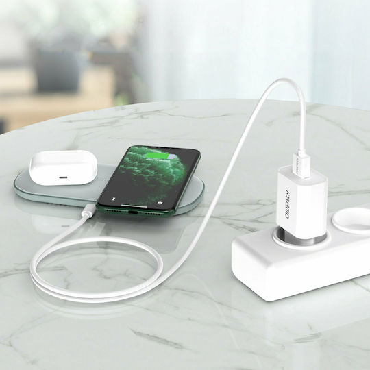 Choetech Încărcător cu Port USB-A și Cablu USB-C Quick Charge 3.0 Albς (Q5003)