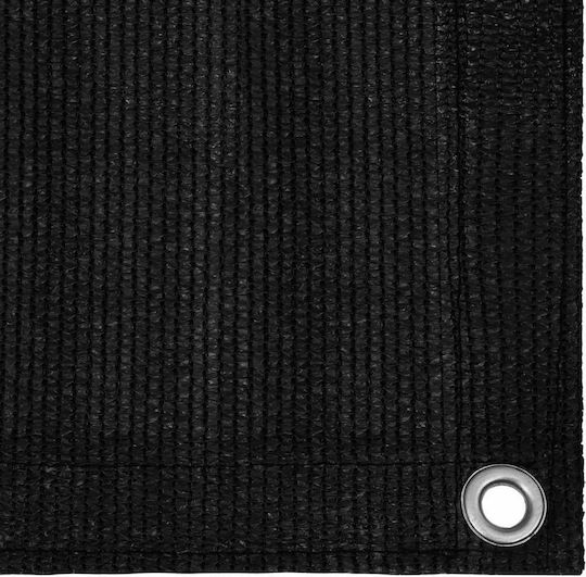 vidaXL Rectangular Shade Divider Black in Roll With Hoop 0.75x5m 160gr/m²