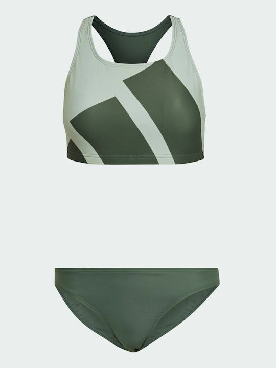 Sport Bikini Set Sports Bra & Slip Bottom Green Oxide