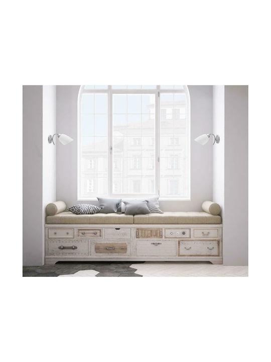 Active Jet Nikita 1P Classic Lamp Wall with Socket E27 Silver 30x30x12cm