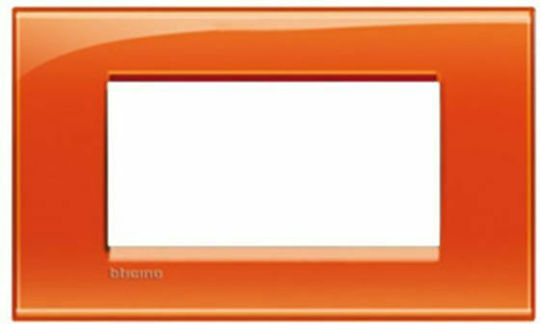 Legrand Bticino Living Light Switch Frame 4 Positions Horizontal Installation in Orange Color LNA4804OD
