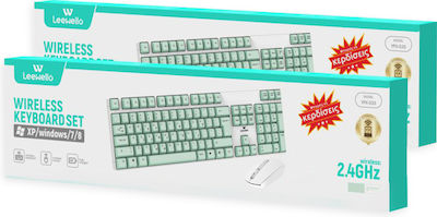 Leewello YPX-035 Wireless Keyboard & Mouse Set Greek Green