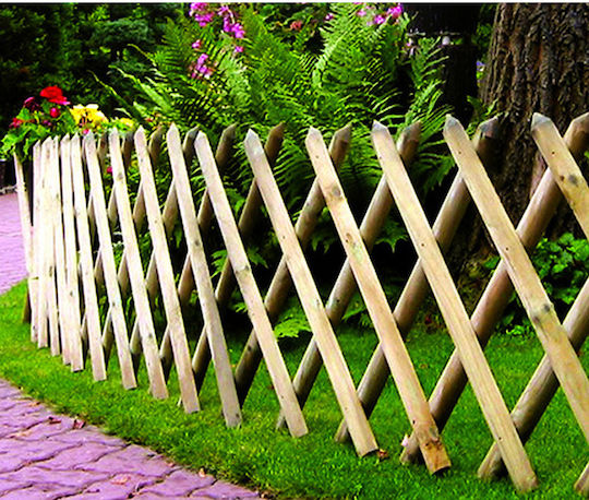 Showood Gard din Lemn în Culoarea Bej 40cm x 2.5m
