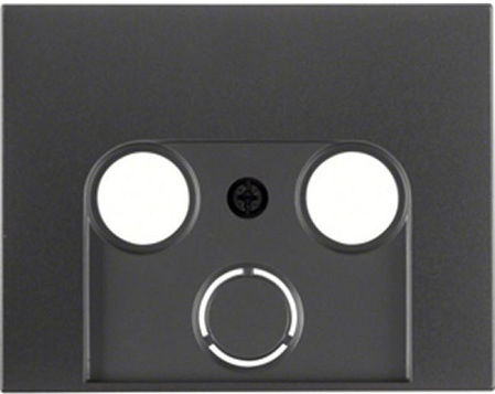 Hager Κ.1 TV-Antenna Socket Front TV+FM+SAT in Black Color 12017016