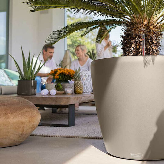 Lechuza Classico Self-watering Pot Plastic Sand Brown 21.5x21.5x20cm.
