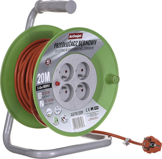 Active Jet Extension Reel Cord 3 x 1mm²/20m Orange
