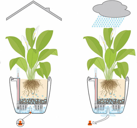 Lechuza Classico Premium Self-watering Pot Plastic 28x28x26cm.