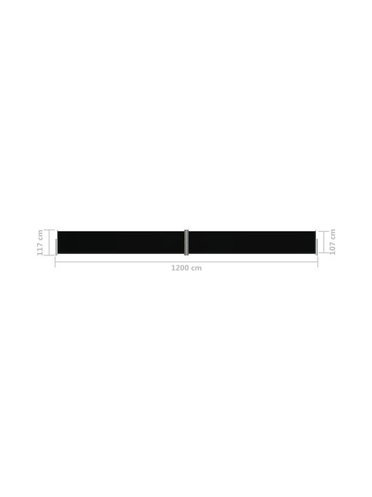 vidaXL Rulou lateral de umbrire Grădină Negru x11.7m