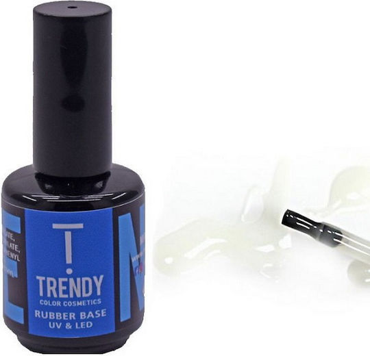 Trendy Color Cosmetics Natural White Base Coat για Ημιμόνιμα Βερνίκια Rubber 15ml