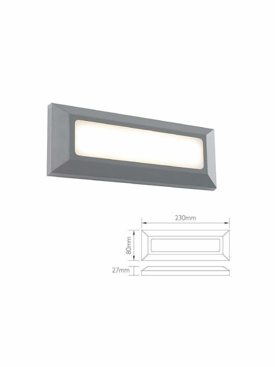 Fos me Led 4w 3cct Παρ Waterproof Wall-Mounted Outdoor Ceiling Light with Integrated LED Gray