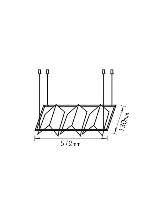 Aca Pendant Light Three-Light for Socket G9 Silver