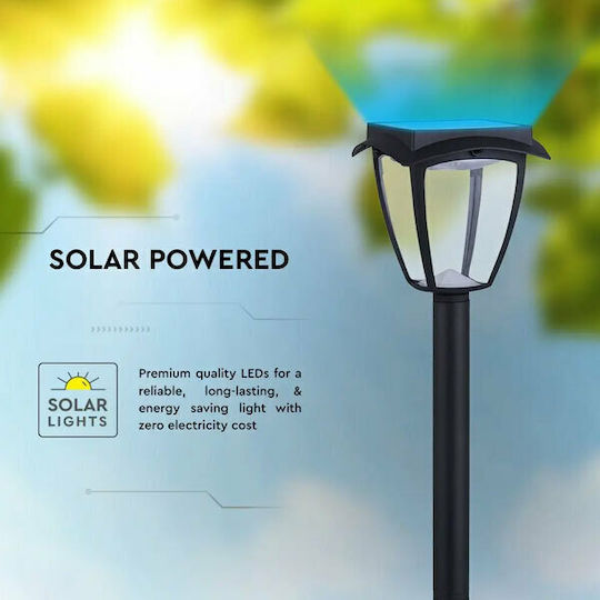 V-TAC Led Garten 2w Schwarz Solarleuchte Boden Column 2W 110lm mit Natürliches Weiß Licht 4000K IP65 94cmx94cmx15cmcm
